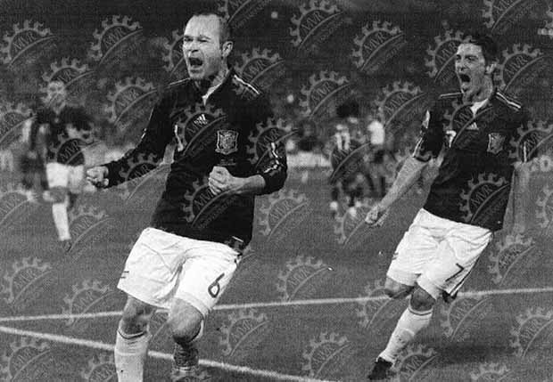 Andrés Iniesta - celebrando en la cancha